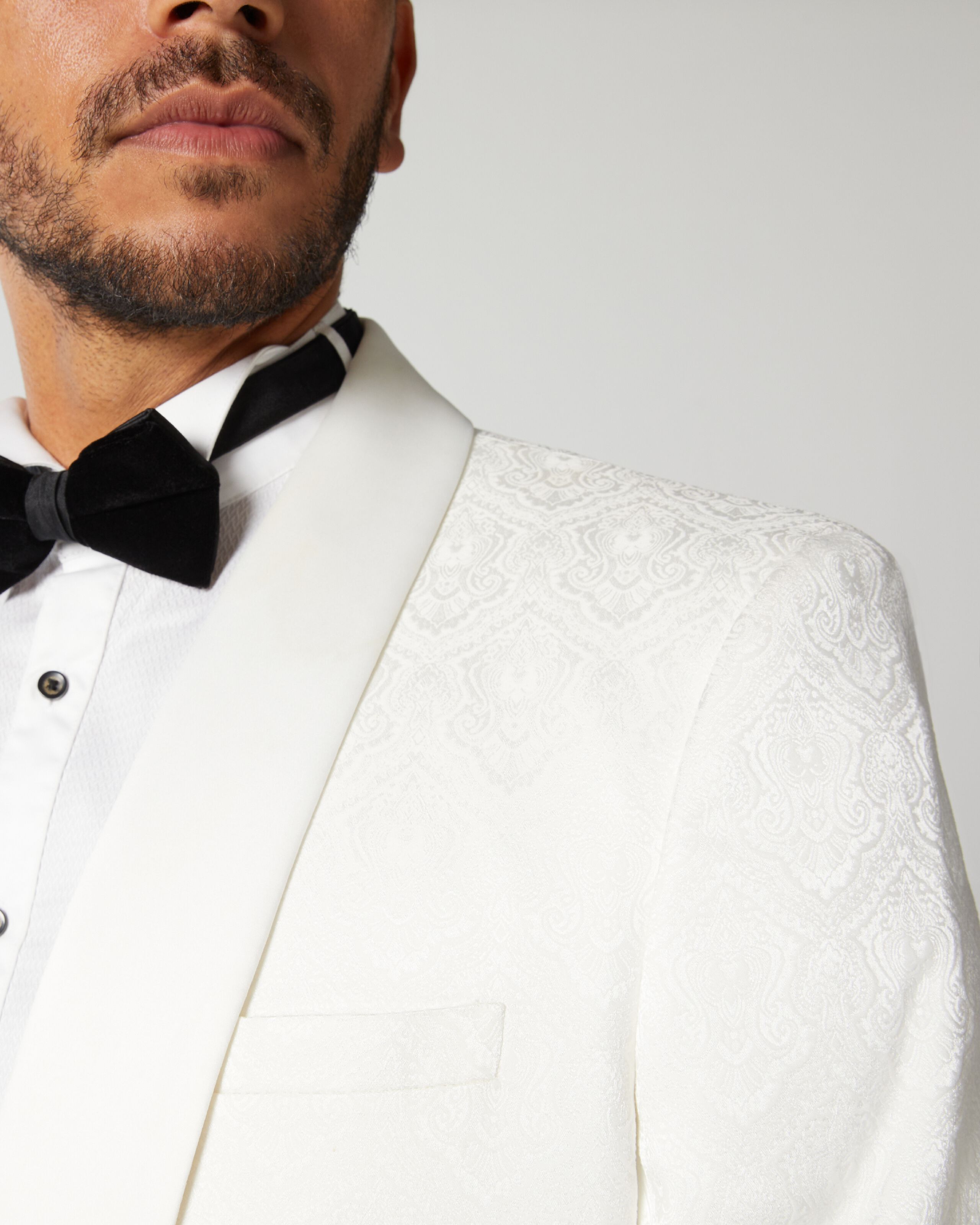 Ivory shawl store collar tuxedo jacket